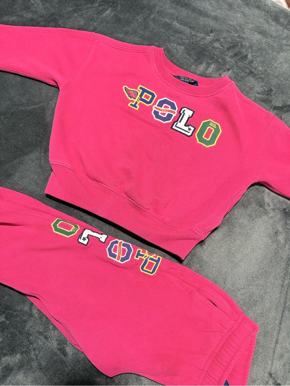 Ralph Lauren Bright Pink Crewneck Sweatshirt with POLO Tag